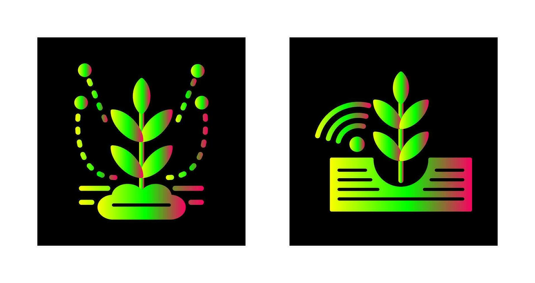 Bewässerung System und Pflanzen Symbol vektor