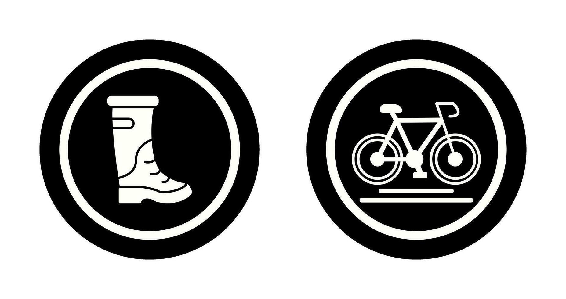 Regen Stiefel und Radfahren Symbol vektor