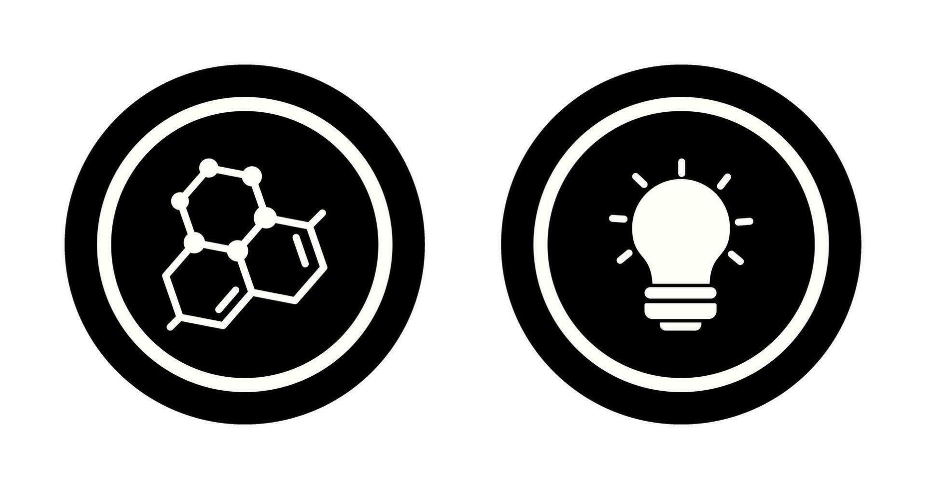 molekyl och ljus Glödlampa ikon vektor