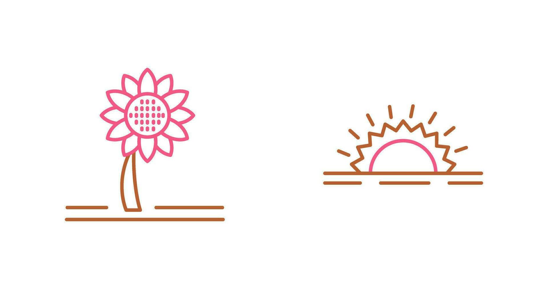 Sonnenblume und Sonnenschein Symbol vektor