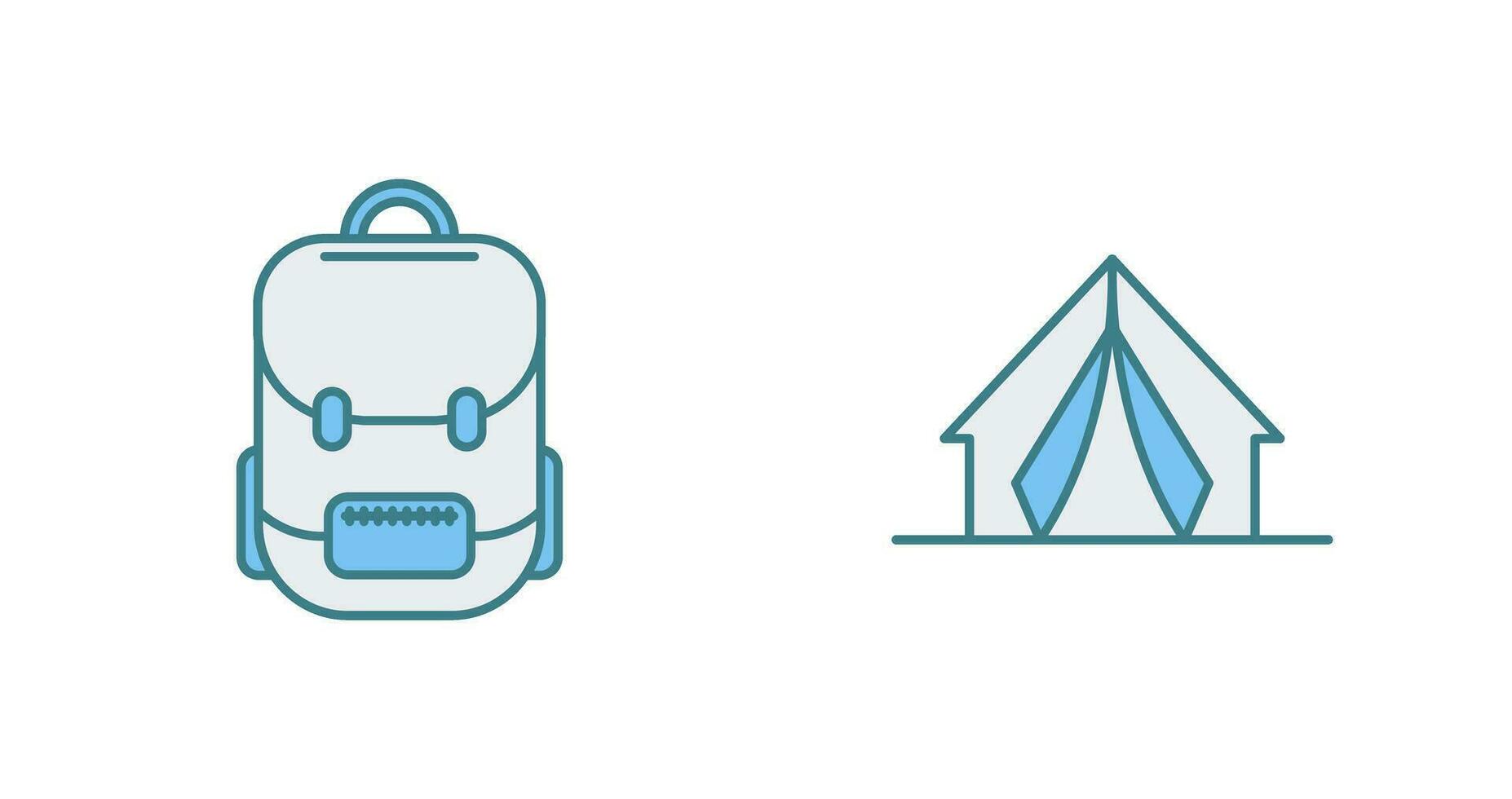 väska och läger ikon vektor