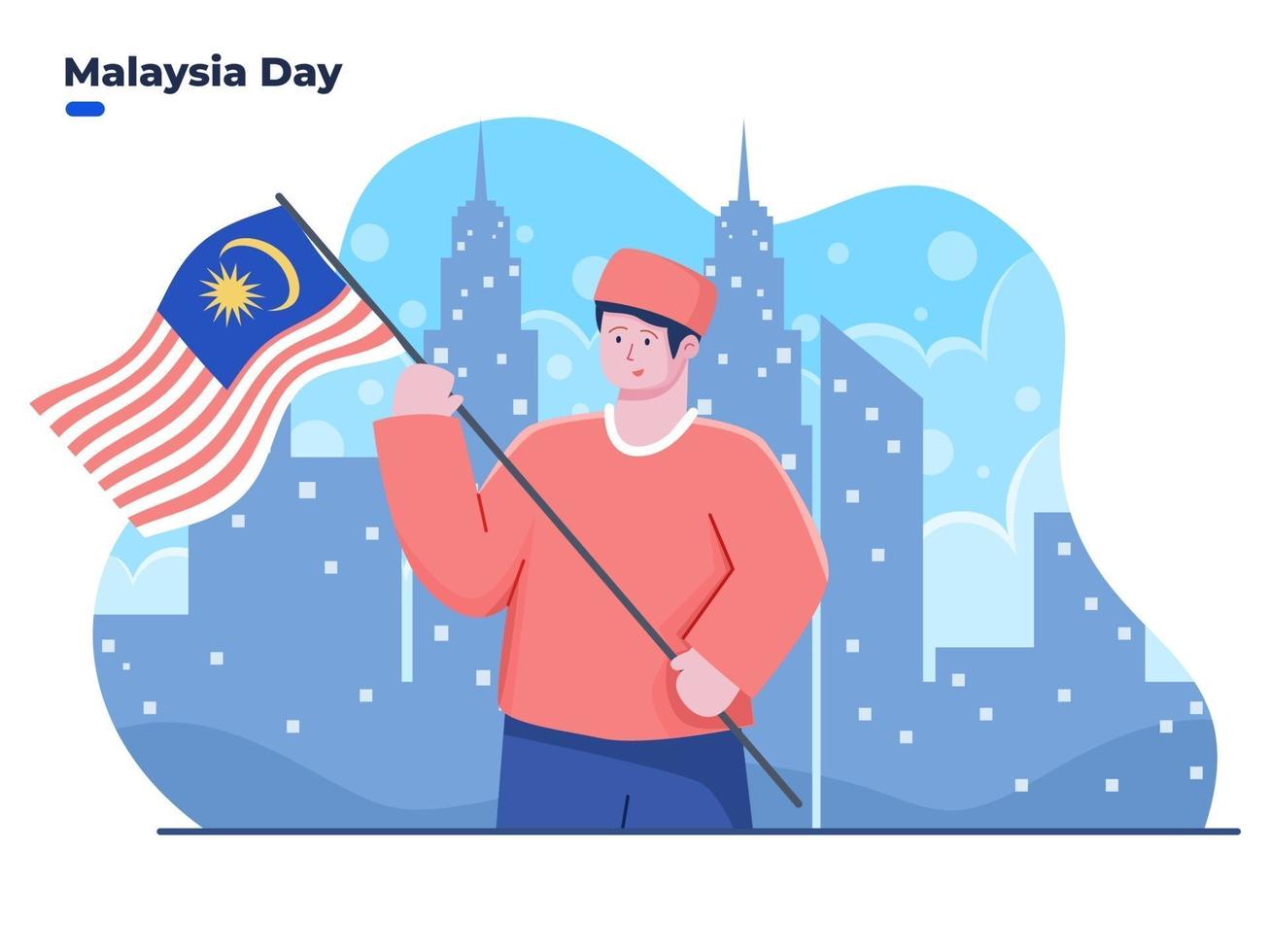 illustration av människor firar Malaysia dag den 16 september vektor