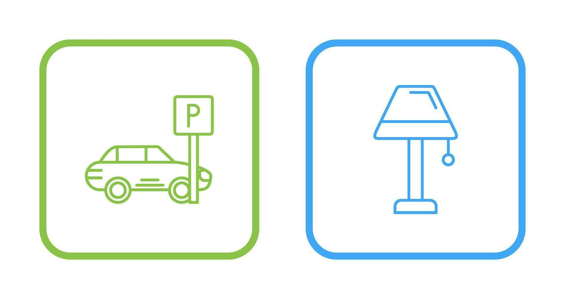 Parkplatz und Lampe Symbol vektor