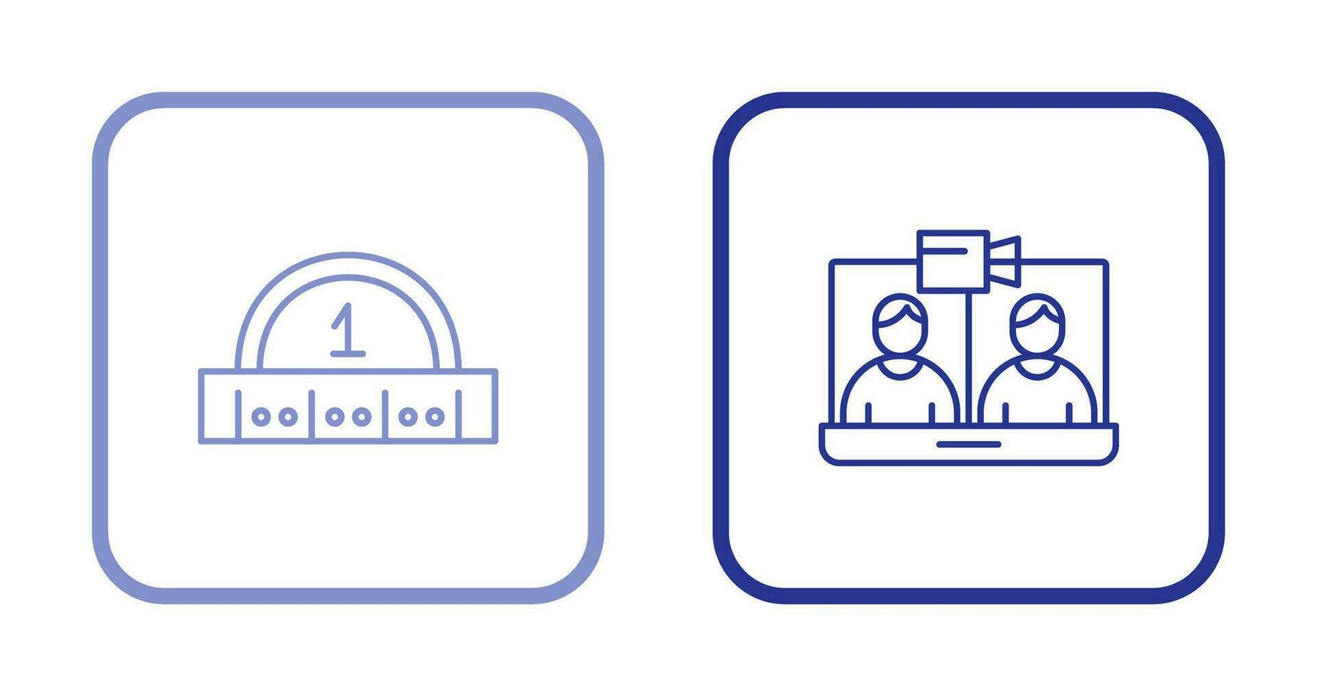 Video Konferenz und Lineal Symbol vektor