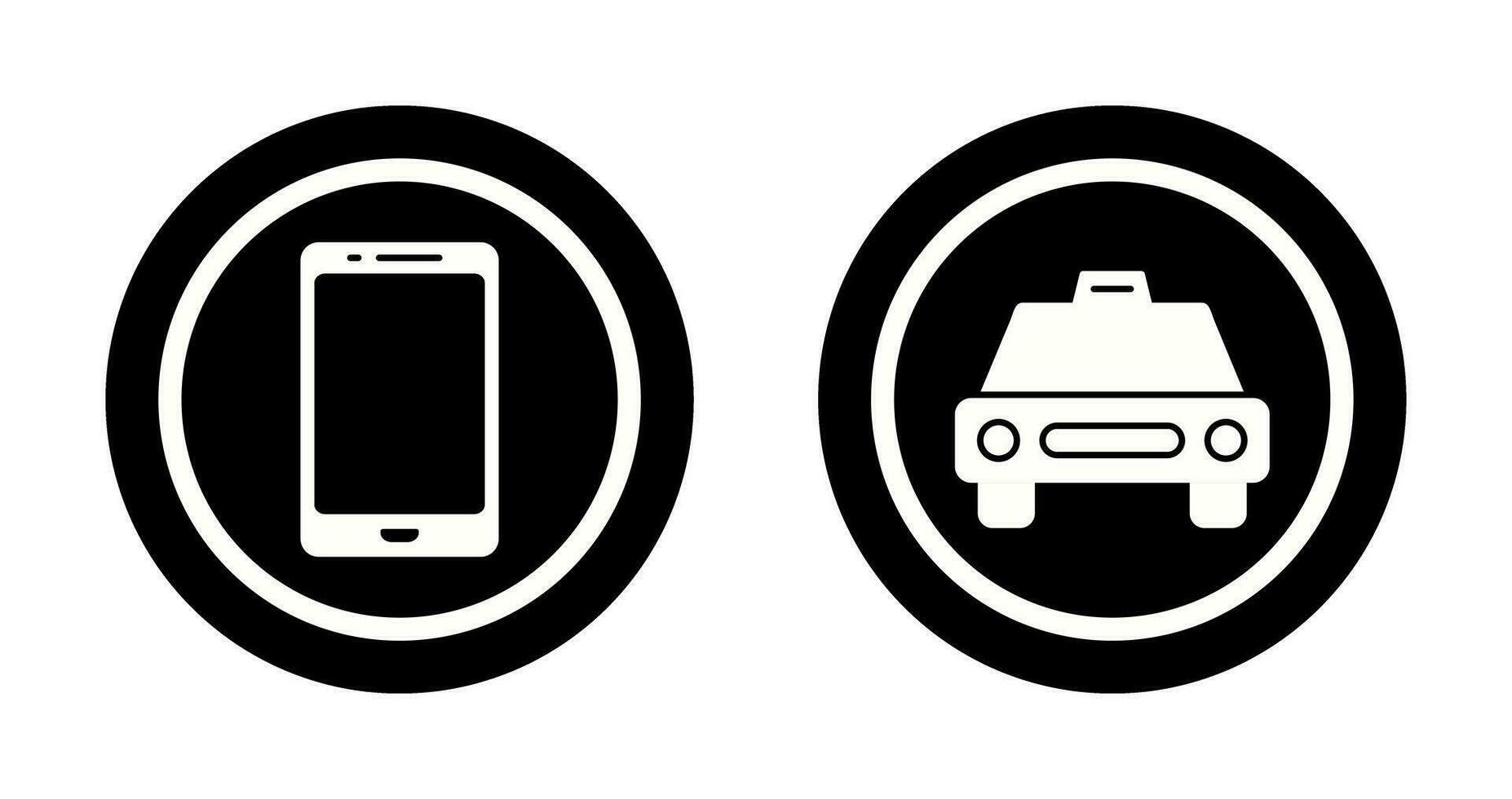 Zelle Telefon und Taxi Symbol vektor