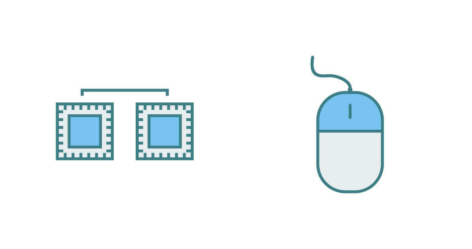 processorer ansluten och mus ikon vektor