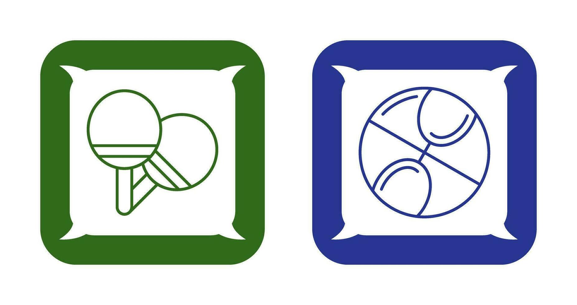 Klingeln Pong und Basketball Symbol vektor