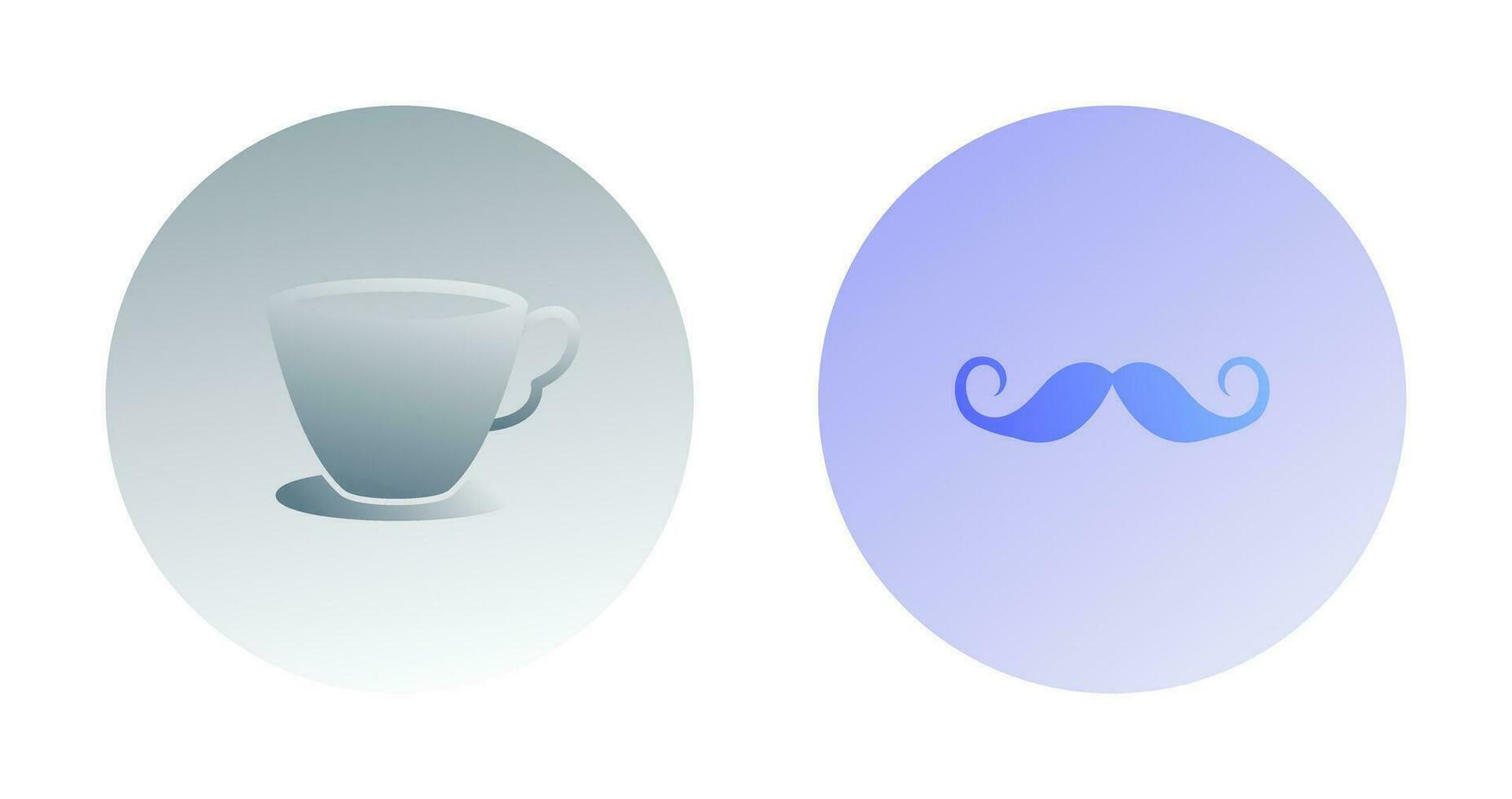 te kopp och mustasch ikon vektor