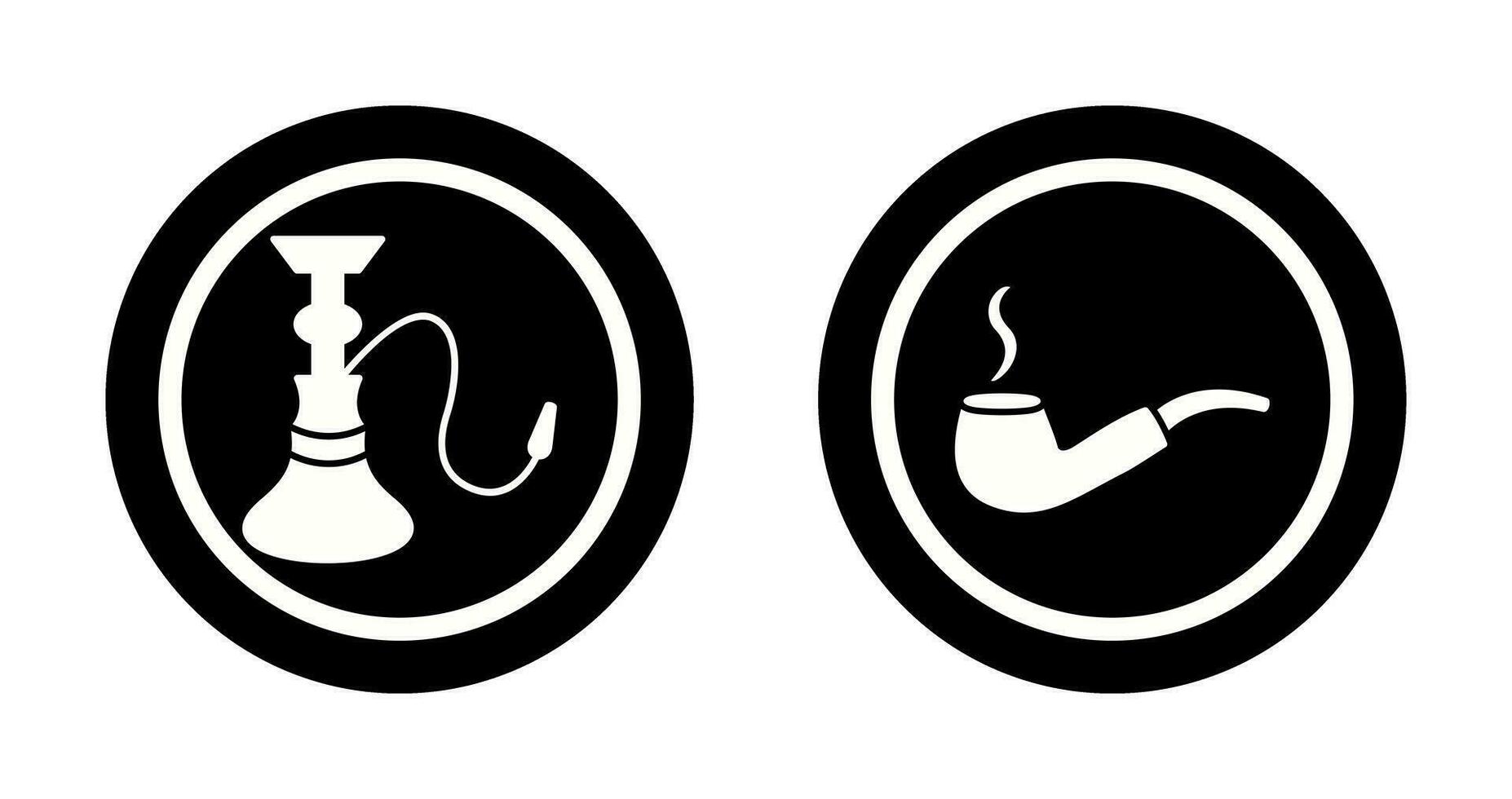 Huka und zündete Rauchen Rohr Symbol vektor