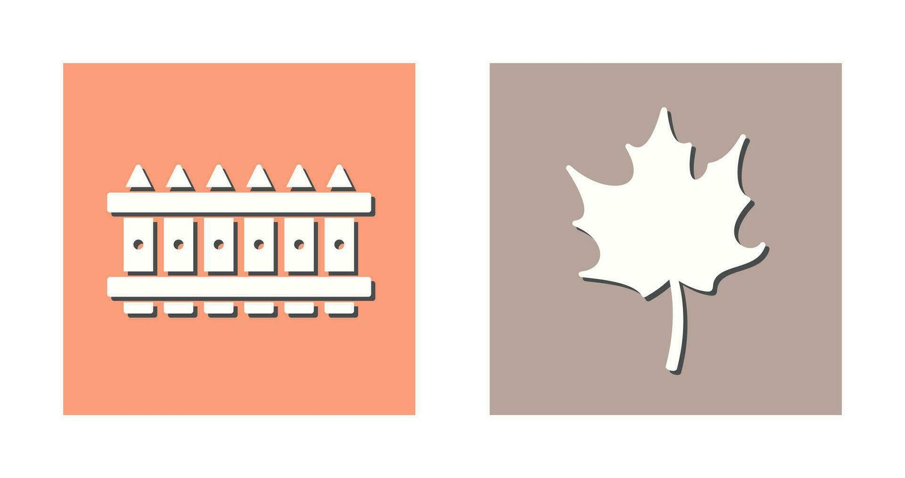 Zaun Holz und Herbst fett Symbol vektor