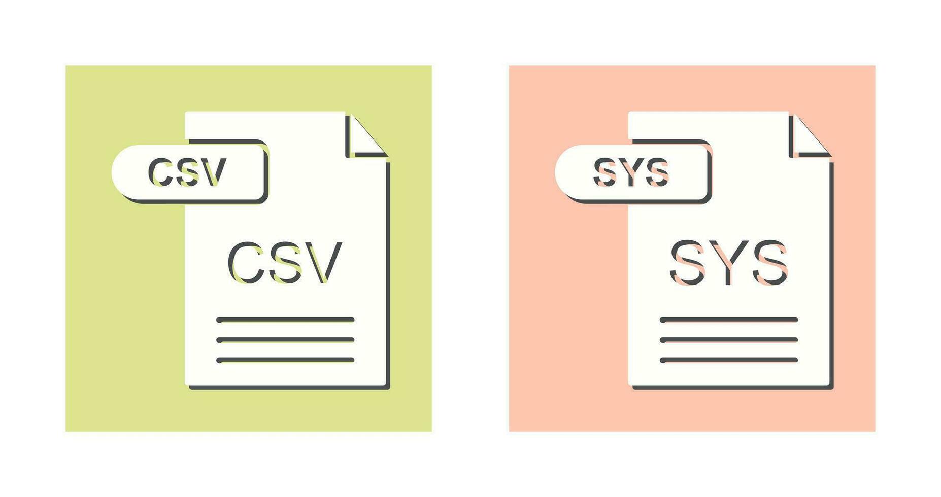 csv och sys ikon vektor