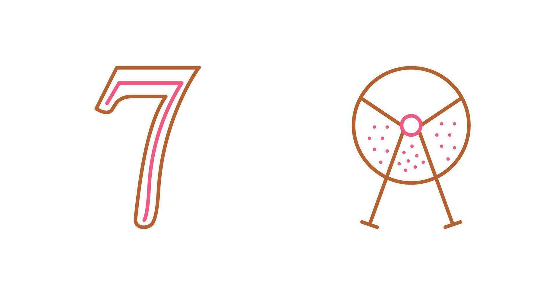 Nummer sieben und Lotterie Maschine Symbol vektor