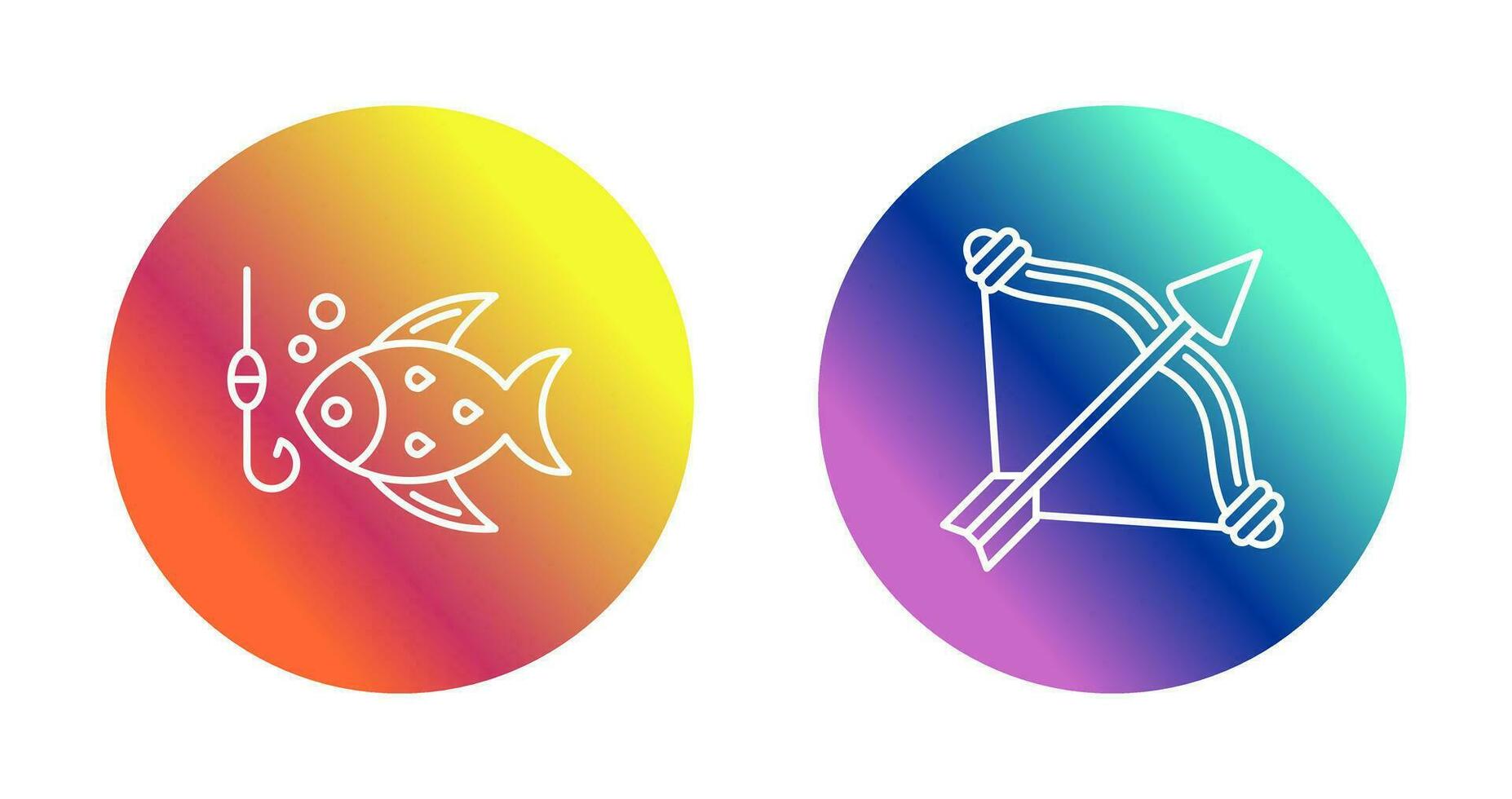 rosett och fiske ikon vektor