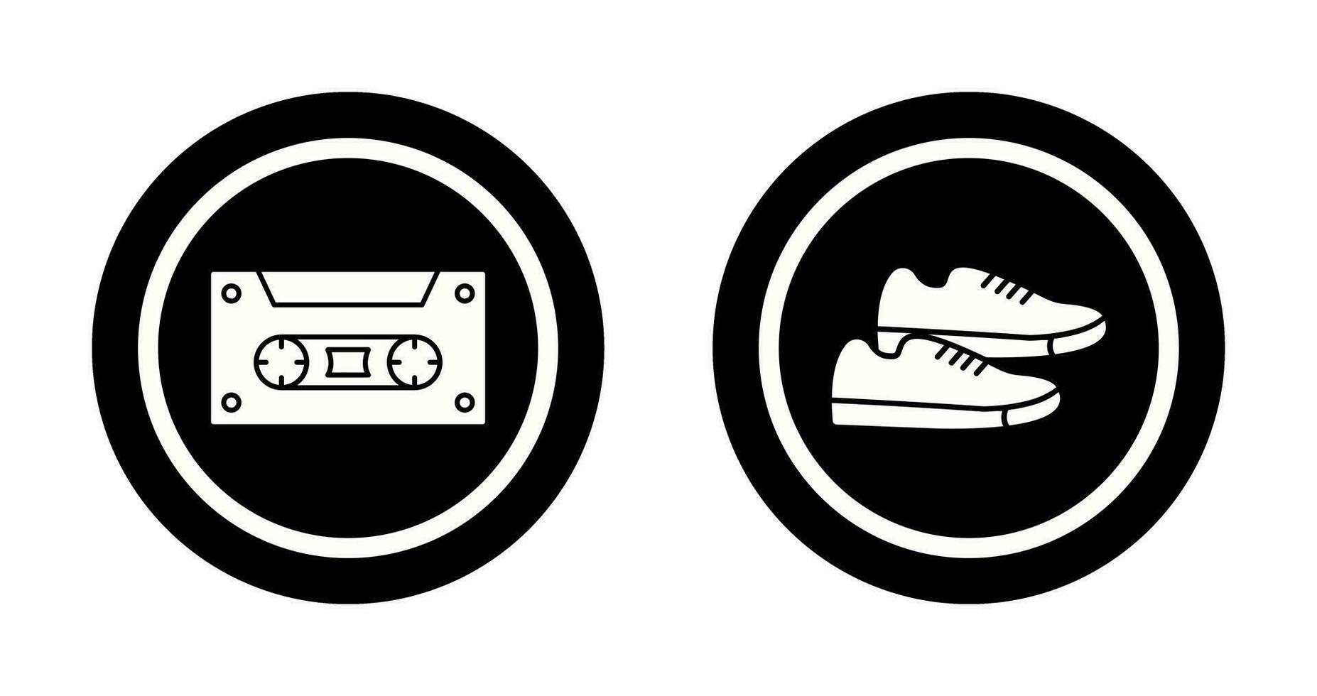 Kassette und Turnschuhe Symbol vektor