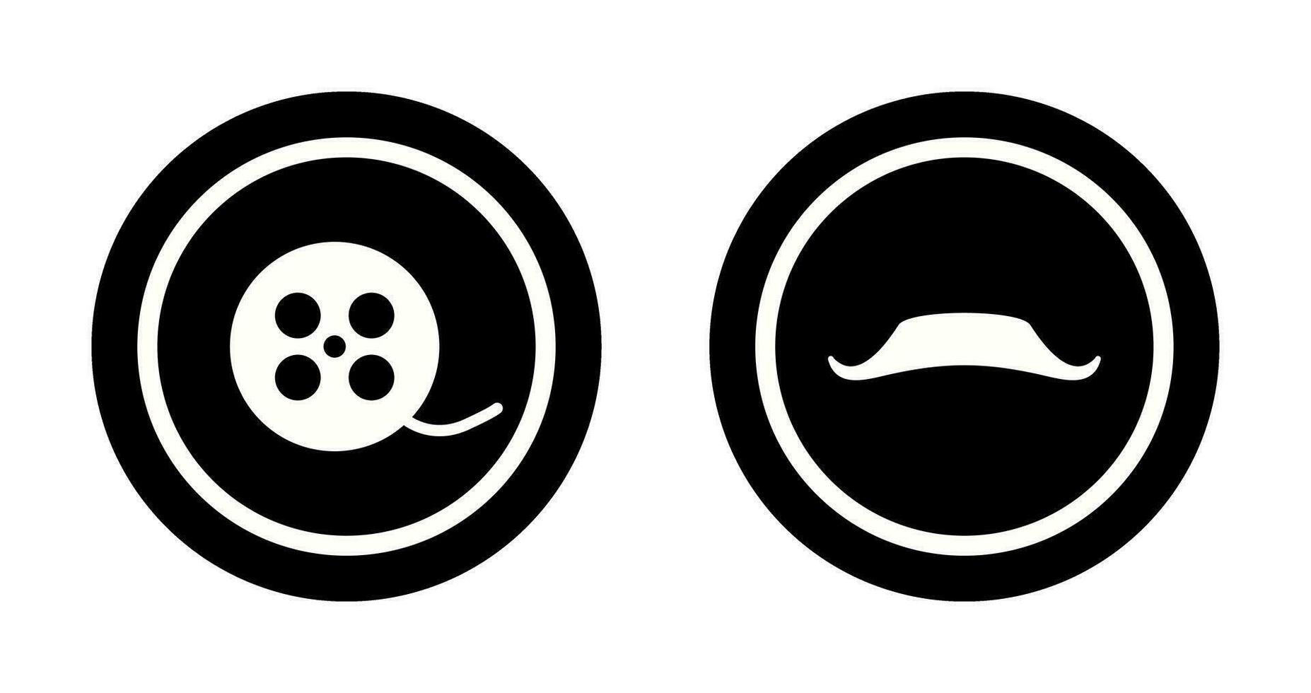 rulle och mustasch ikon vektor