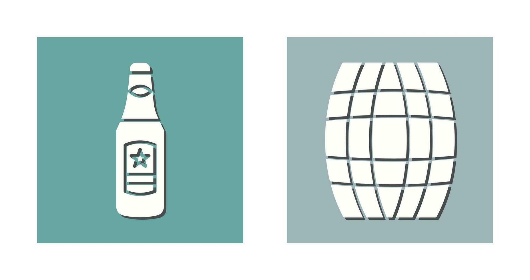 öl flaska och tunna ikon vektor