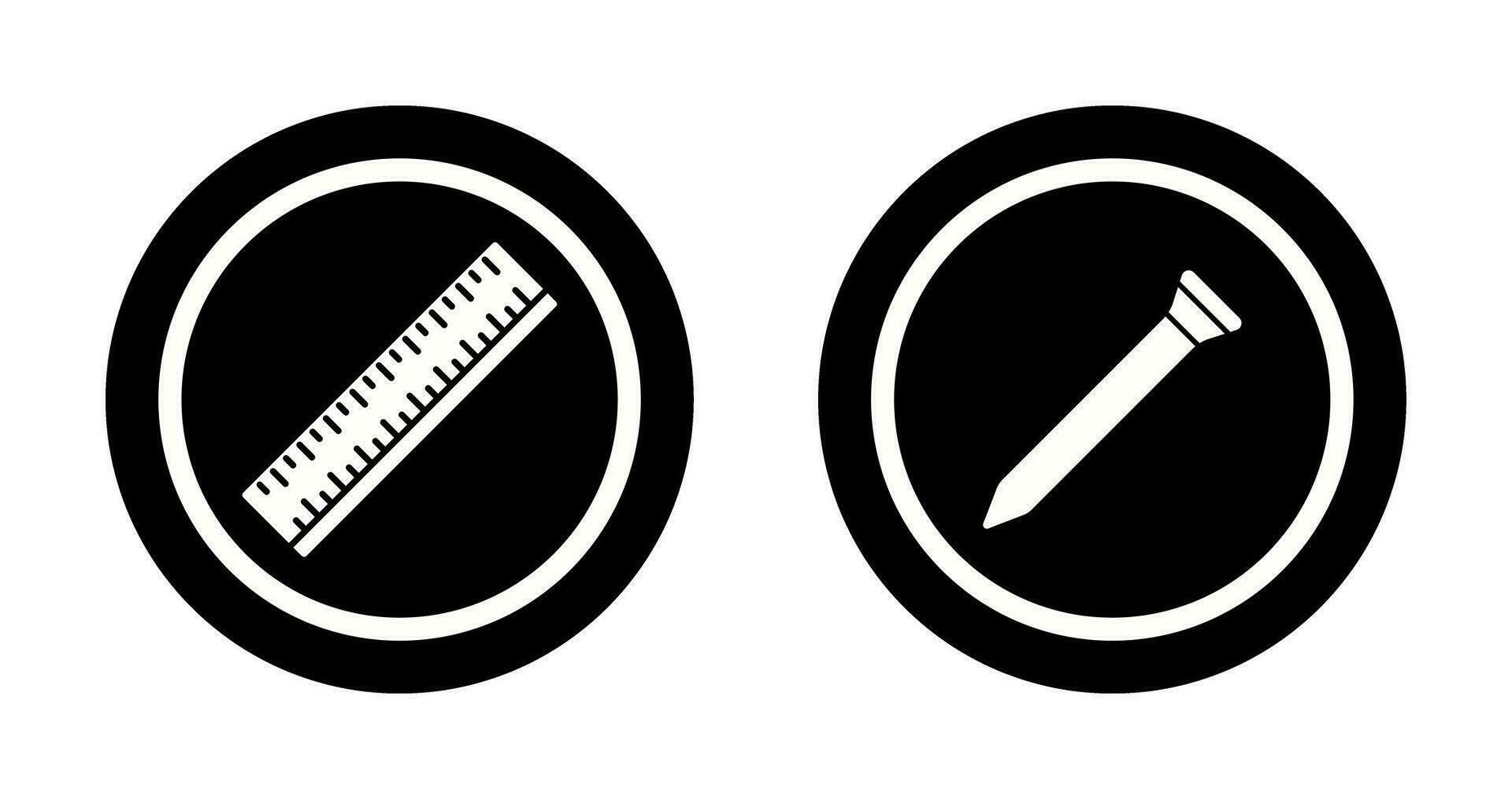 Lineal und Nagel Symbol vektor