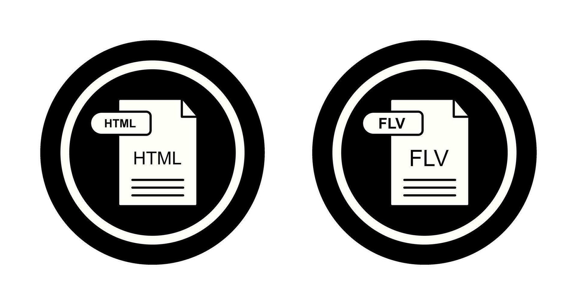 html und flv Symbol vektor