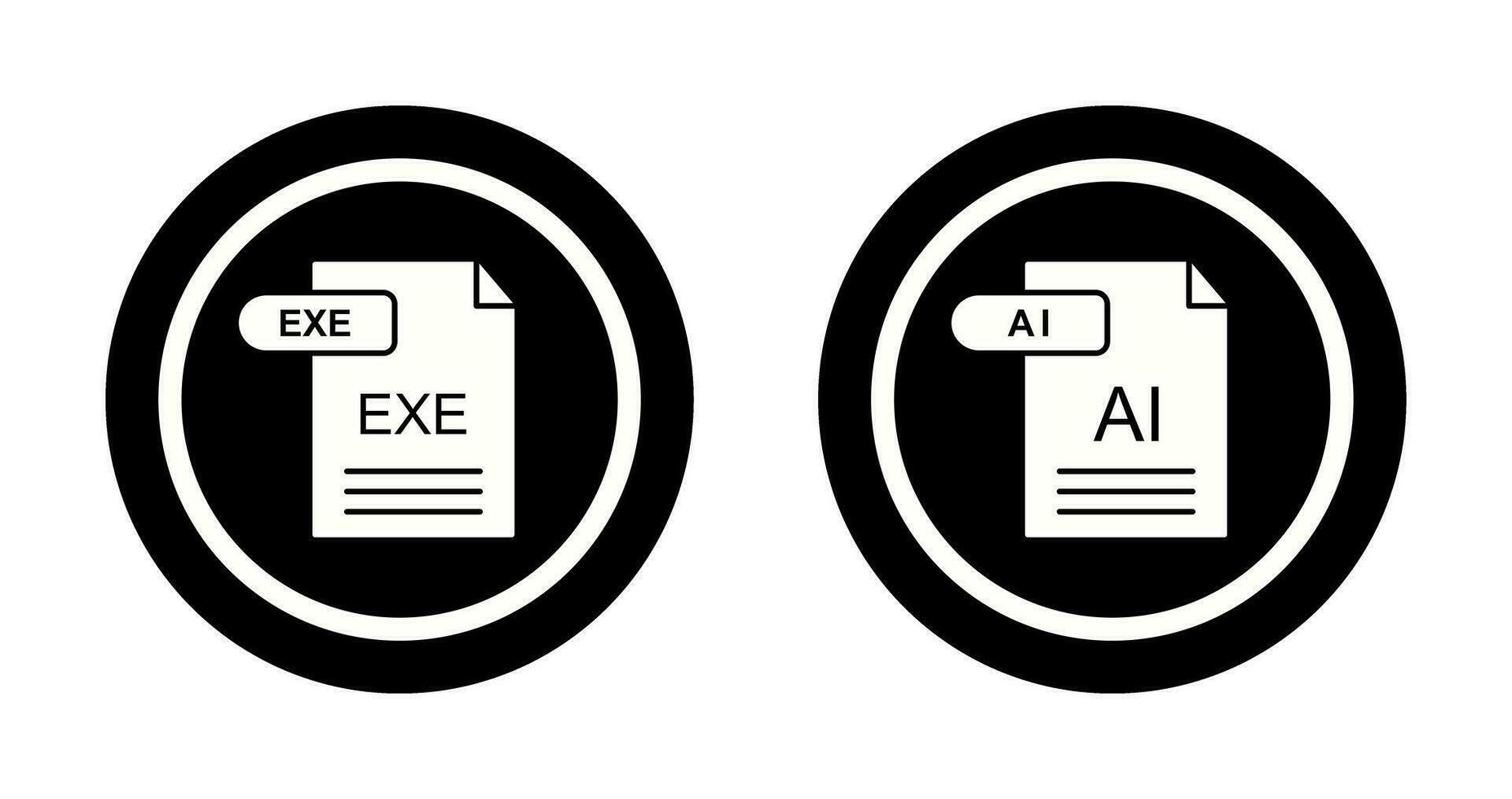 ai und exe Symbol vektor