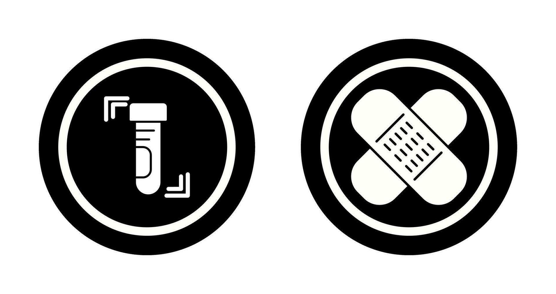 Prüfung Tube und Wunde Symbol vektor