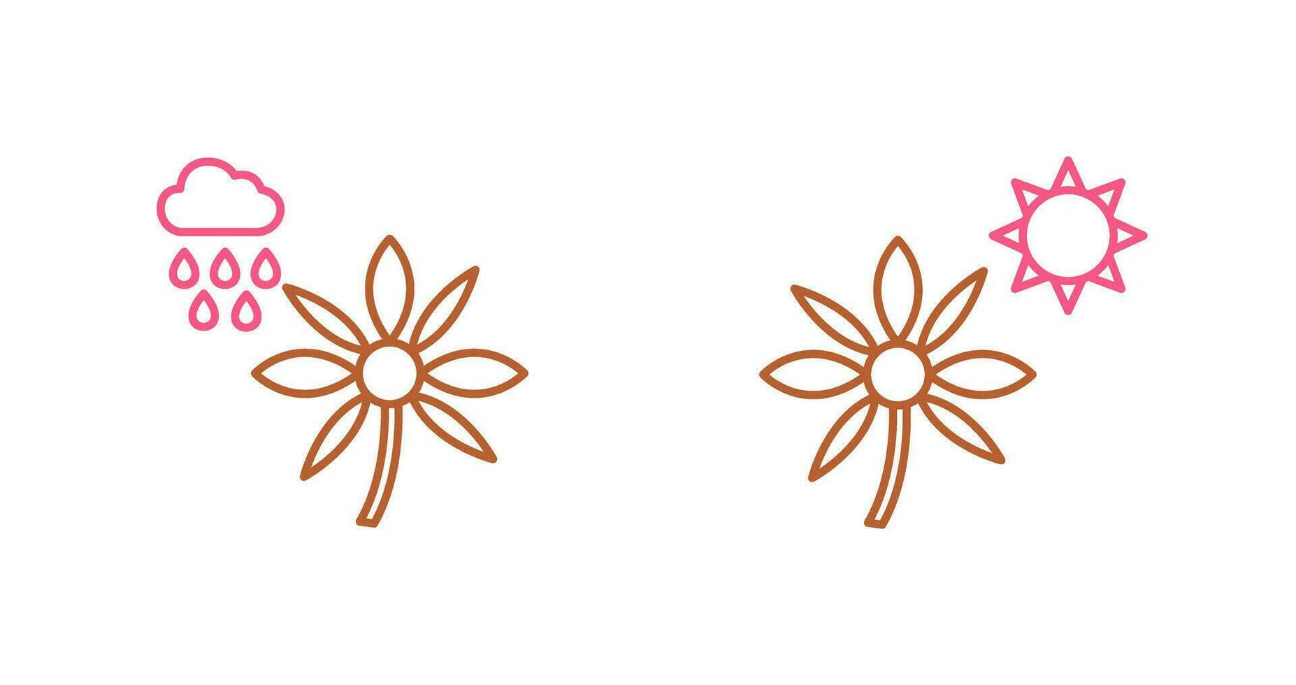 Blume mit Regen und Blume Symbol vektor