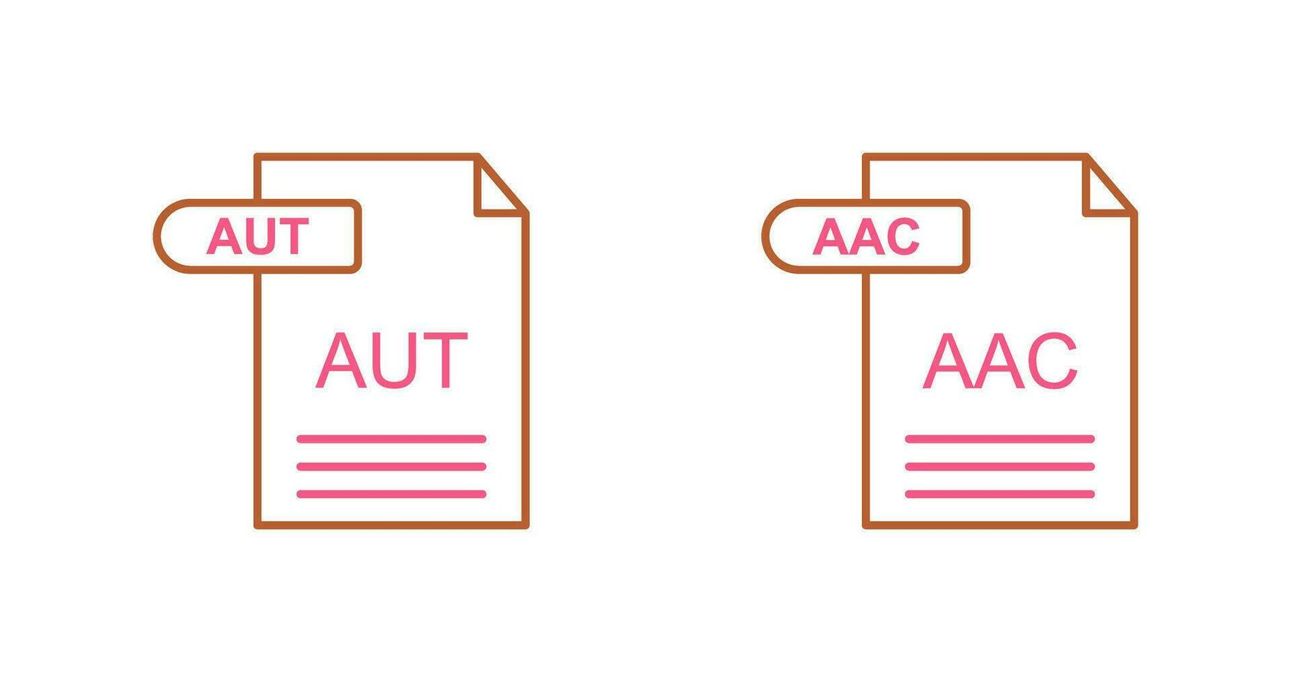 aac und aut Symbol vektor