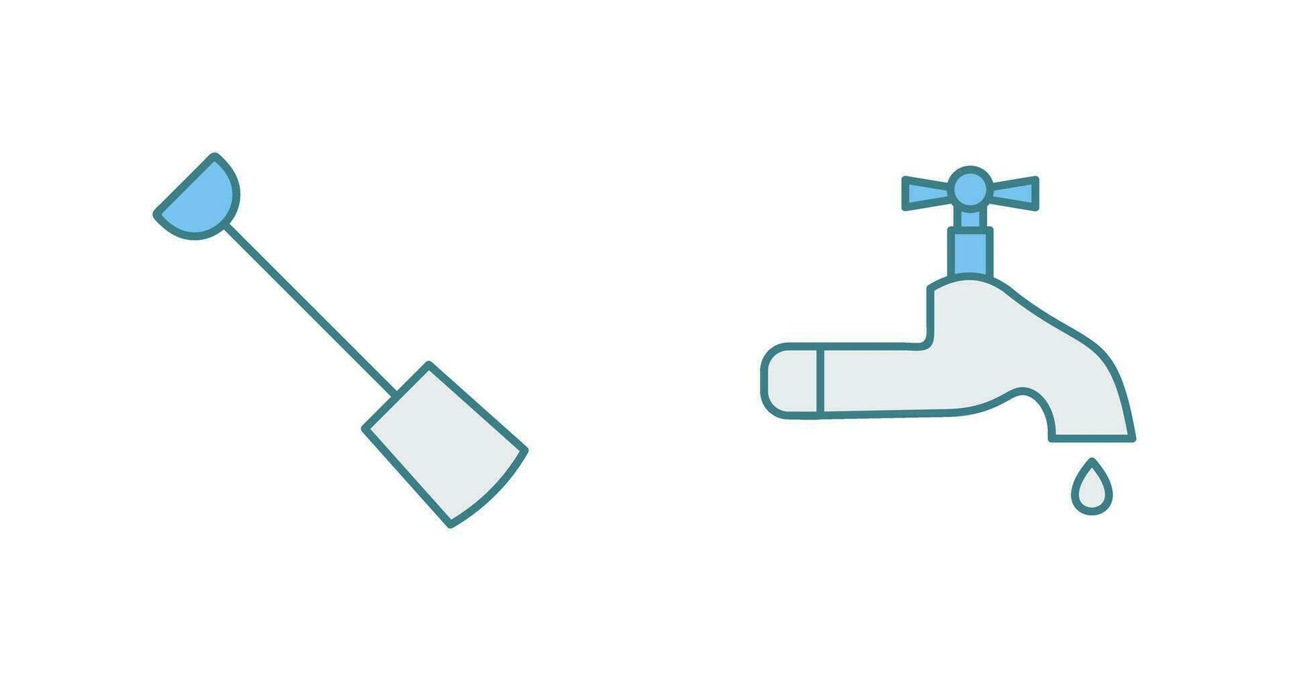 Hand Schaufel und Wasser Zapfhahn Symbol vektor