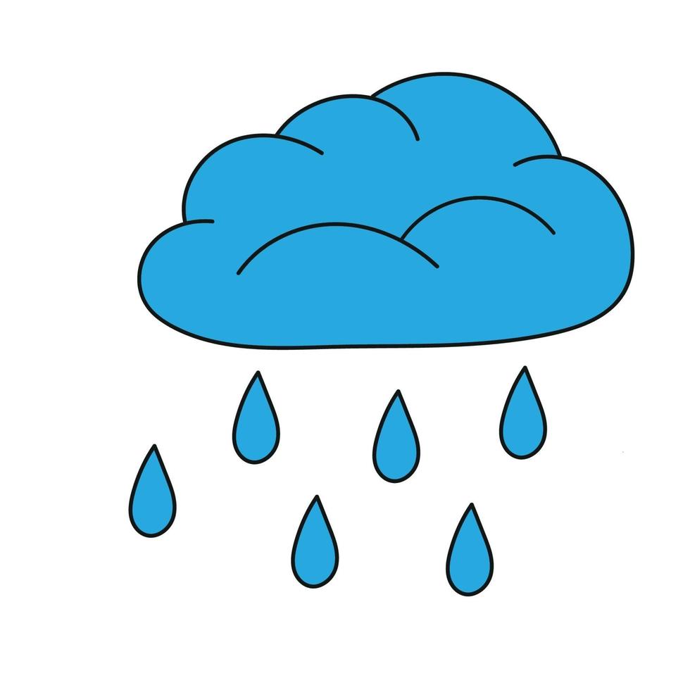 blått regn, regndroppar vektor