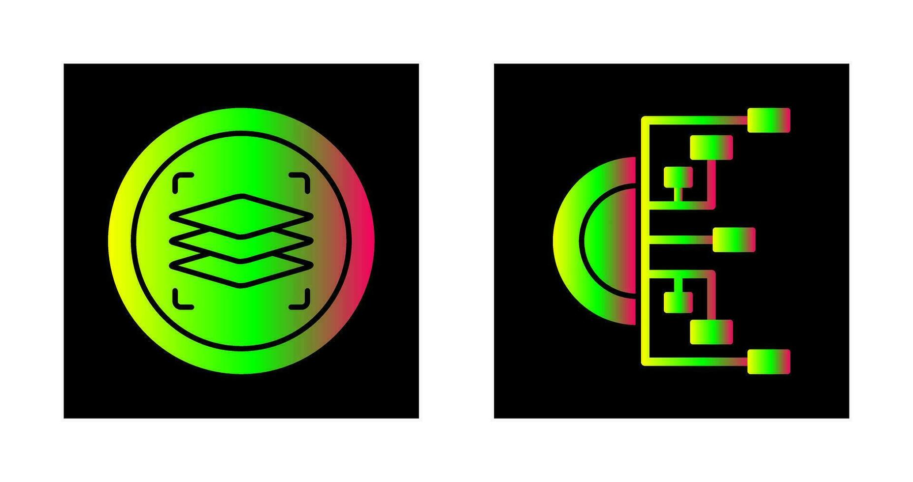 Schichten und Flussdiagramm Symbol vektor