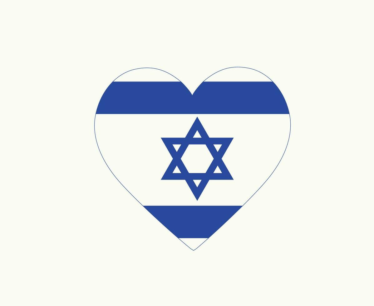 Israel Flagge Emblem Herz Mitte Osten Land Symbol Vektor Illustration abstrakt Design Element