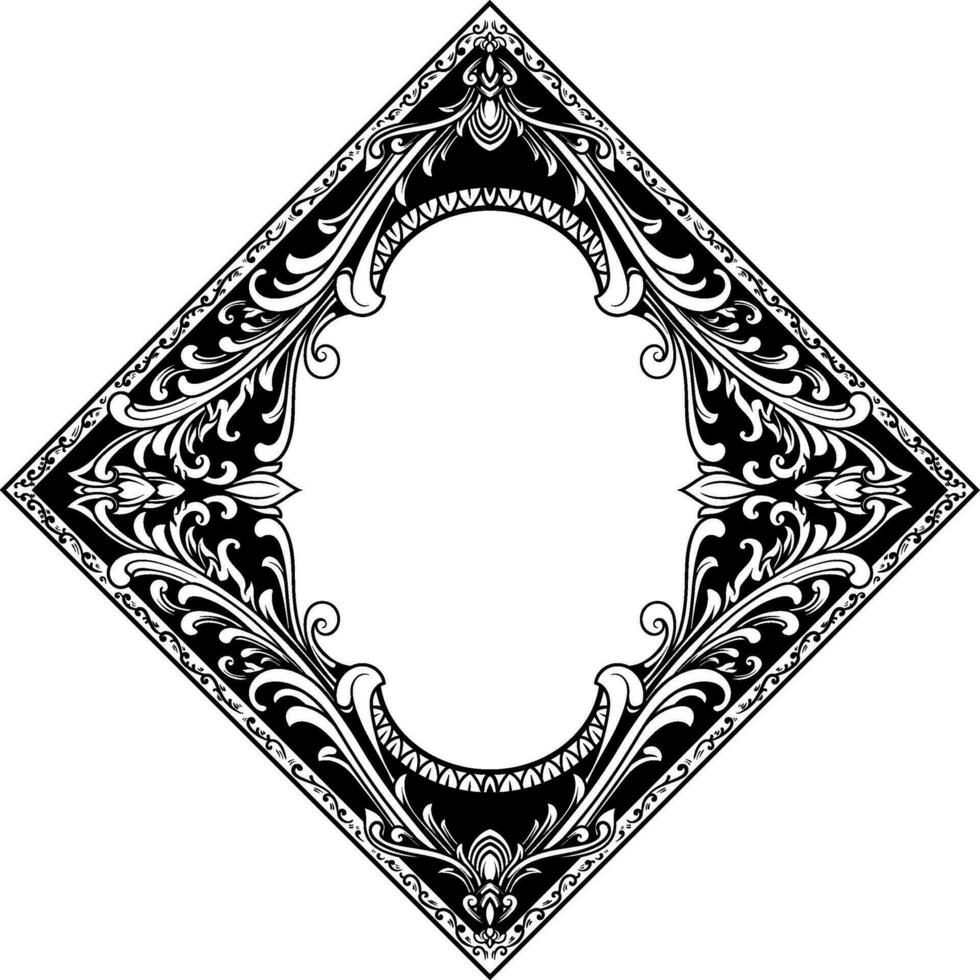 Jahrgang klassisch Ornament schwarz und Weiß vektor