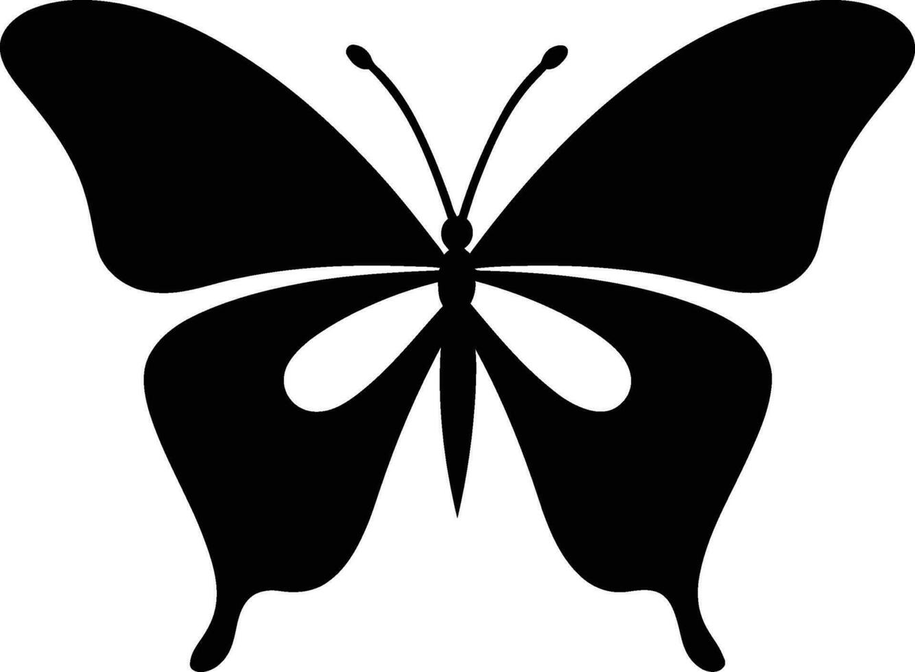 Schmetterling Silhouette ein Symbol von Schönheit im schwarz kompliziert Anmut schwarz Vektor Schmetterling Logo