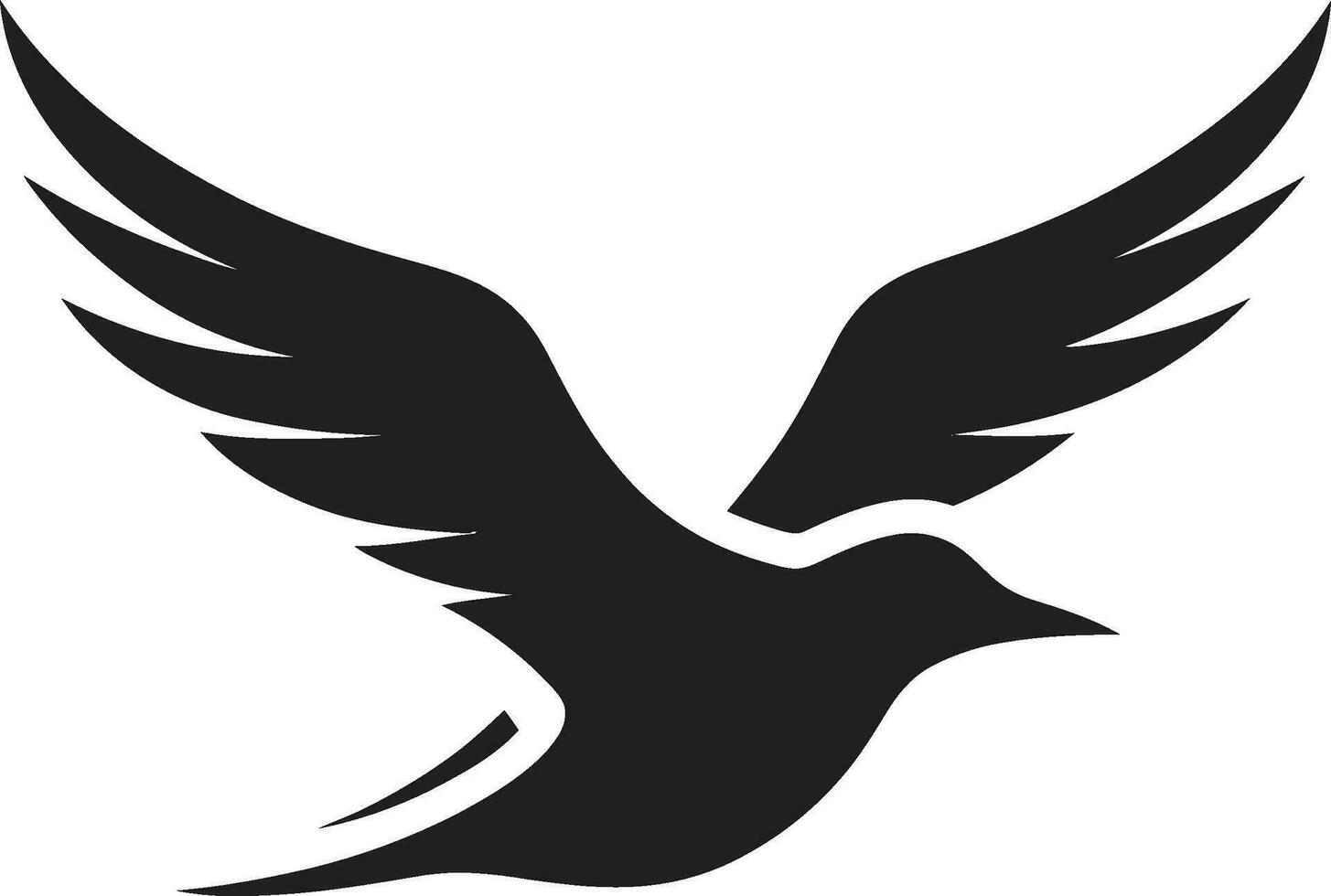 majestätisch Flug entfesselt schwarz Möwe Symbol elegant Flieger Möwe Heraldik im Onyx vektor