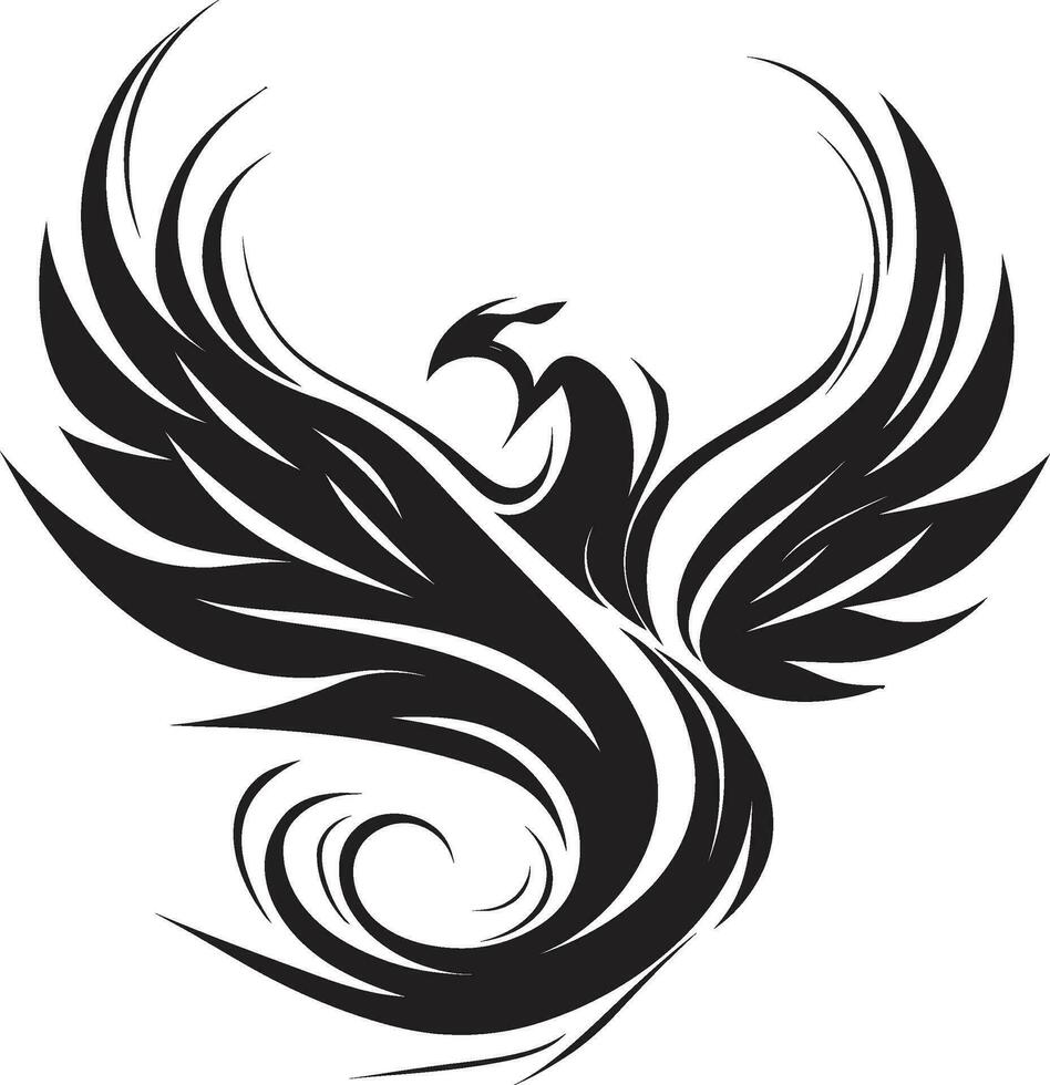 Phönix von das Finsternis himmlisch Flammenvogel Design vektor