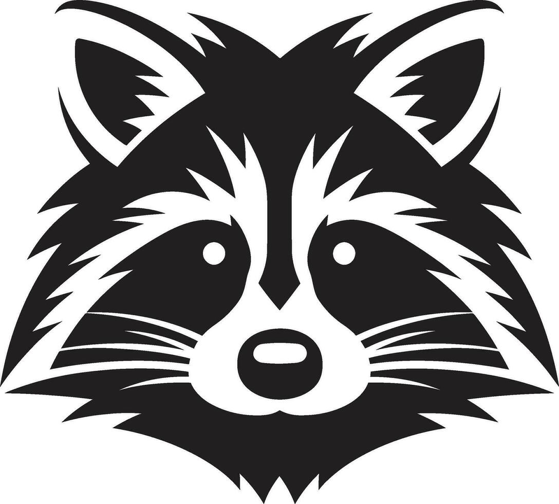 glatt Waschbär Vektor Symbol taktil schwarz Waschbär Logo