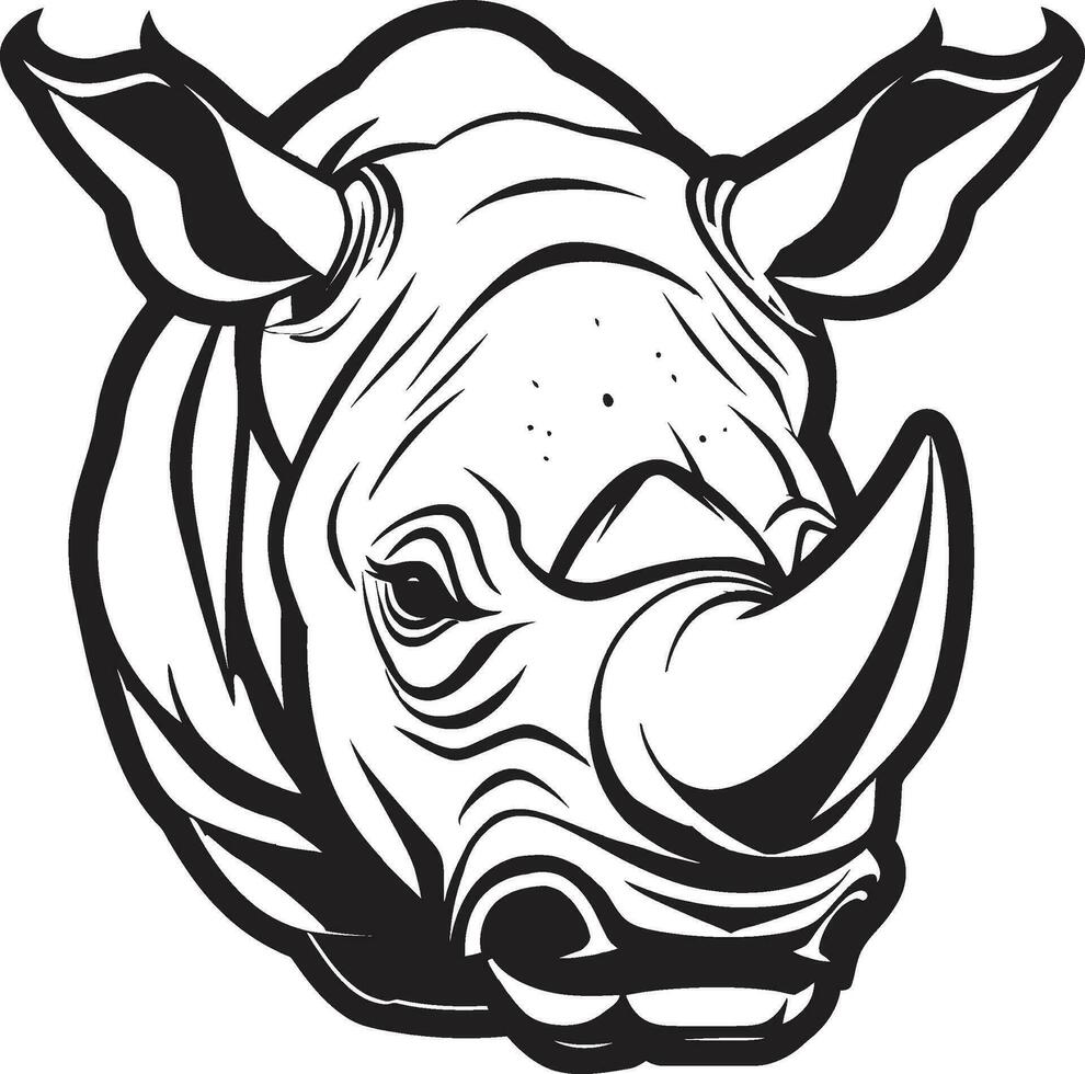 majestätisk melodi svart noshörning ikoner lugn emblem charmig melodisk harmoni svart noshörning mönster befallande serenad vektor