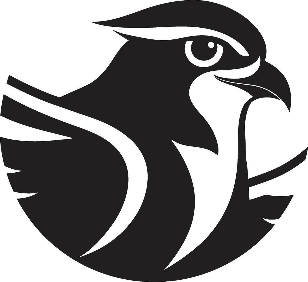 Flügel von launisch Mitternacht einfarbig Insignien Grafik Spatz Logo Vogel Opulenz vektor