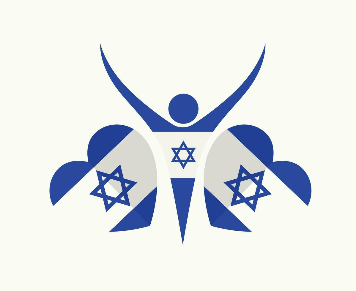 Israel hjärta flagga emblem symbol abstrakt vektor illustration design