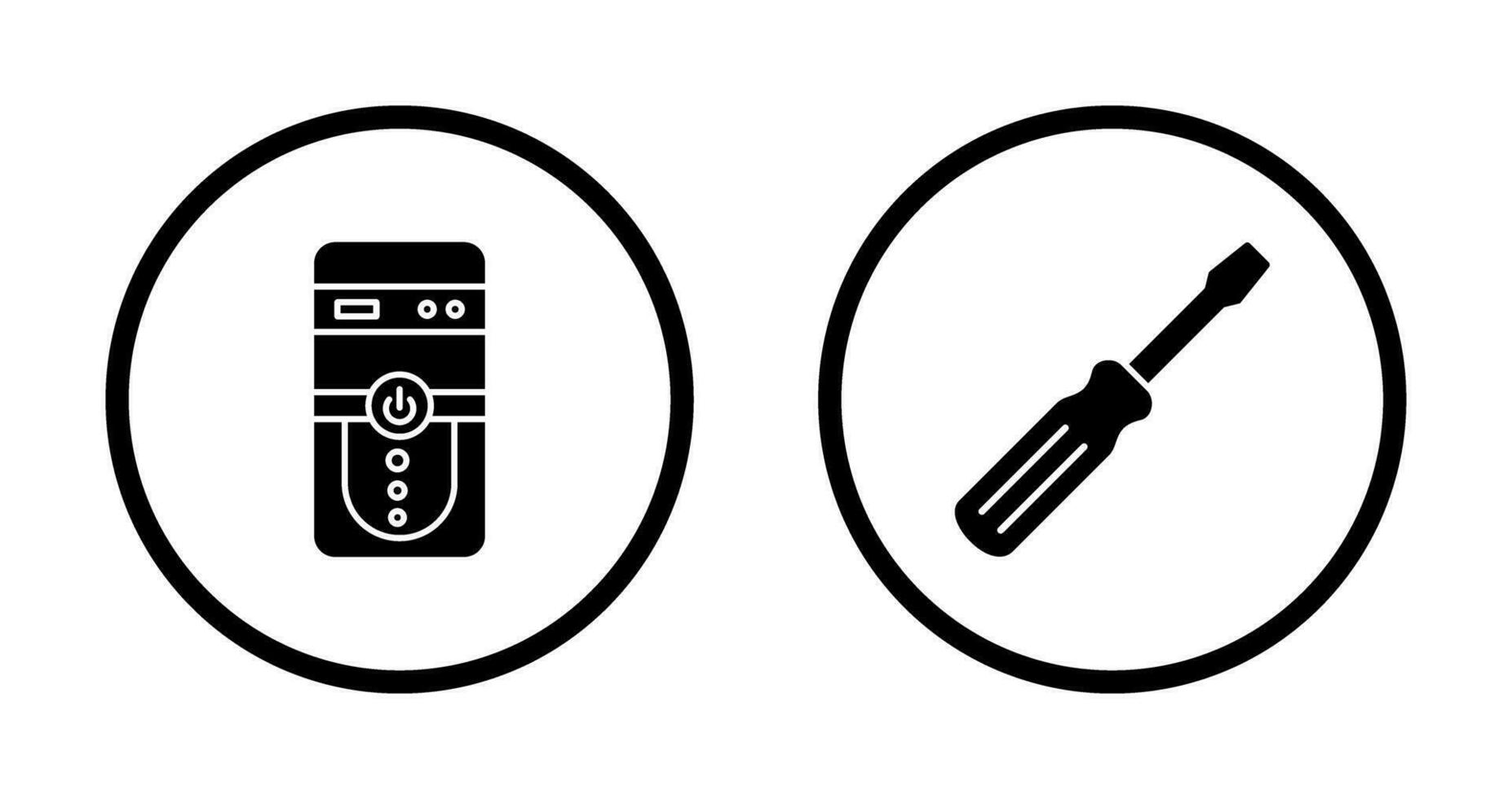 Zentralprozessor und Schraube Treiber Symbol vektor