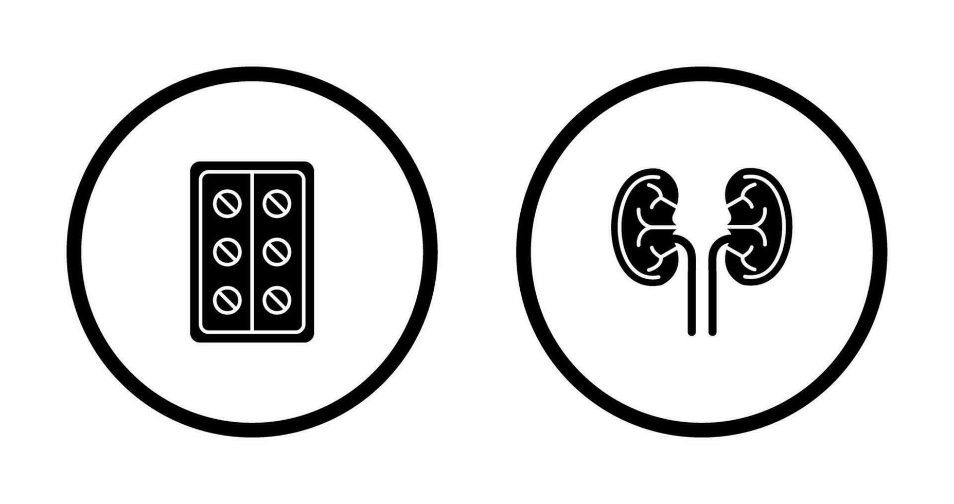 Tabletten und Niere Symbol vektor