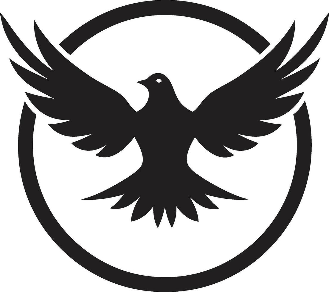 schwarz Taube Vektor Logo mit Text und Sterne ein Symbol von Ambition und Leistung schwarz Taube Vektor Logo mit Text und wirbelt ein kreativ und elegant Design