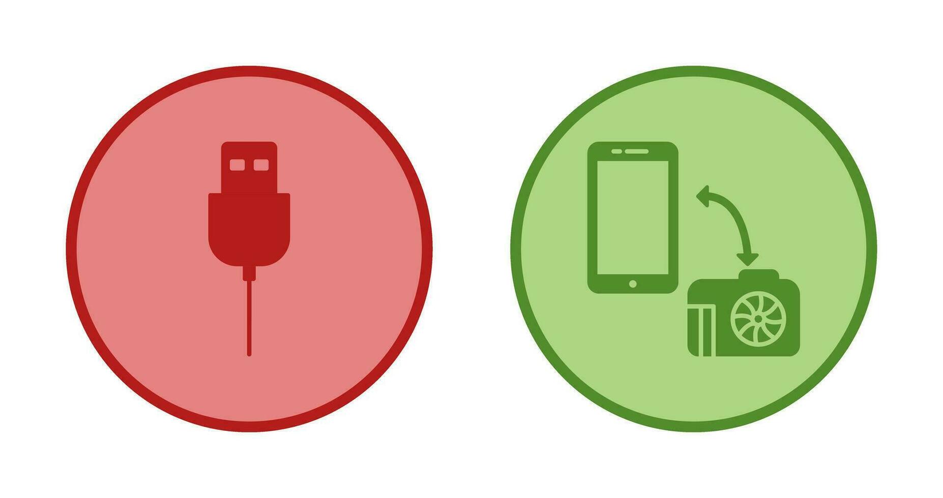 USB Kabel und Transfer Bilder Symbol vektor