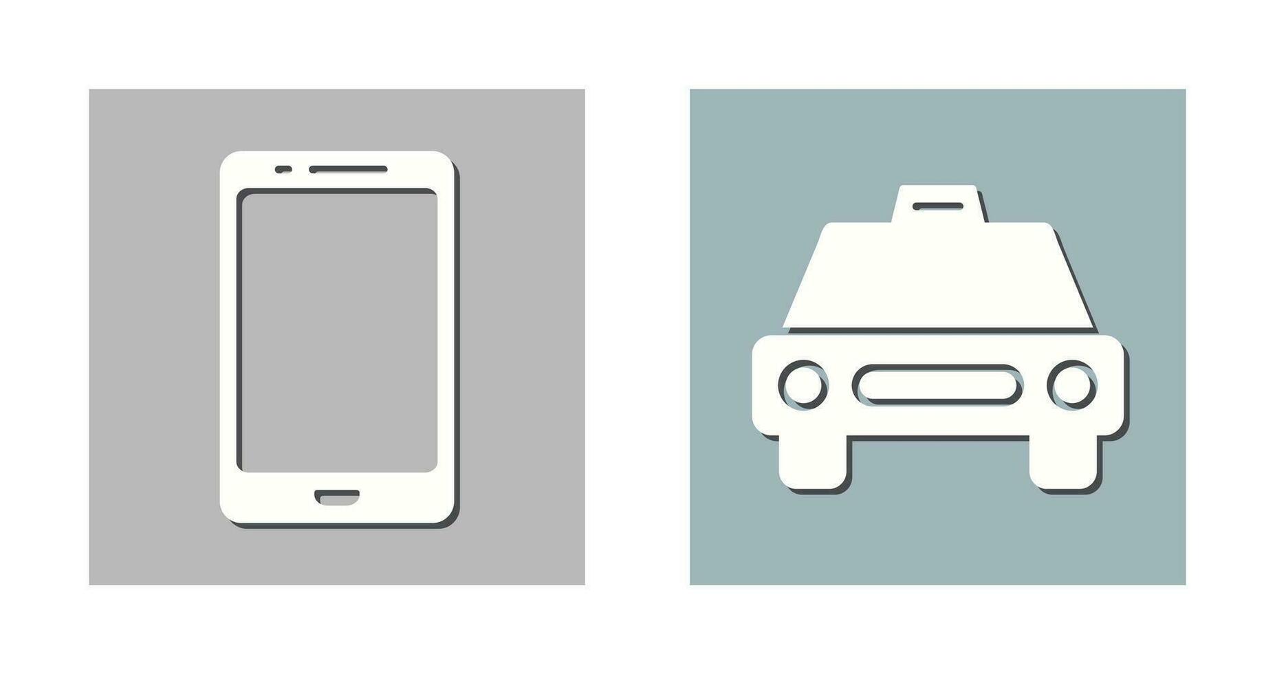 Zelle Telefon und Taxi Symbol vektor