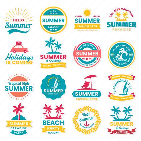 Sommar Retro Vector Logo för banner