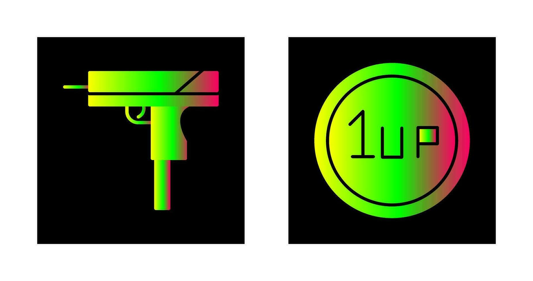 Gewehr und 1up Symbol vektor