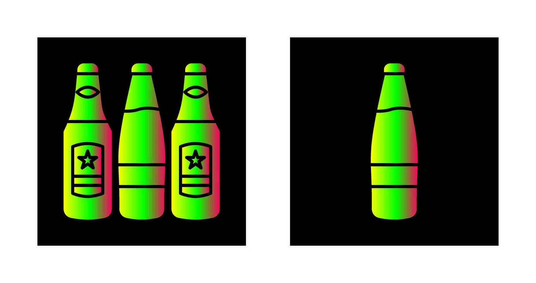 öl flaskor och alkohol ikon vektor