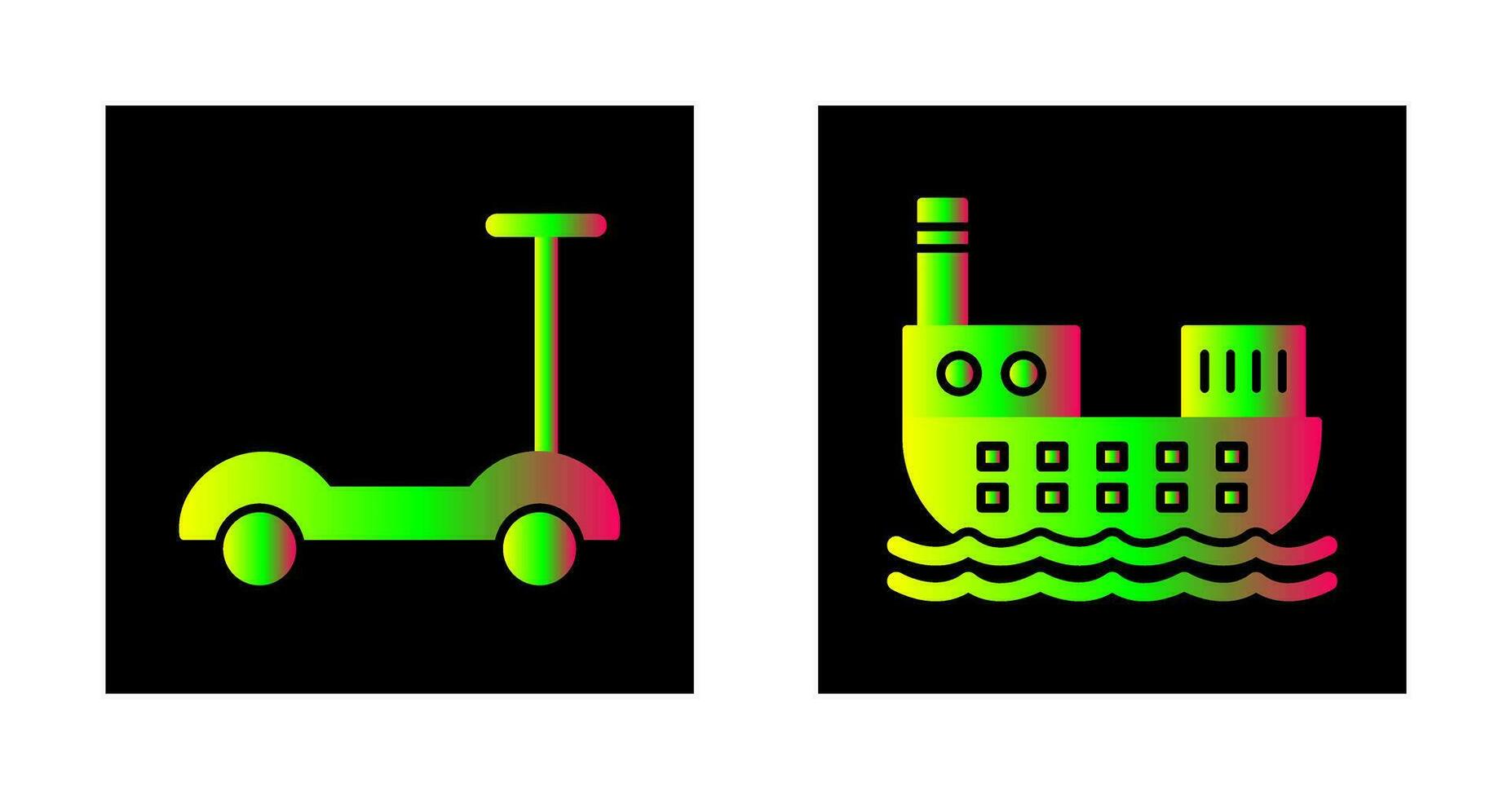 Scootie und Ladung Schiff Symbol vektor