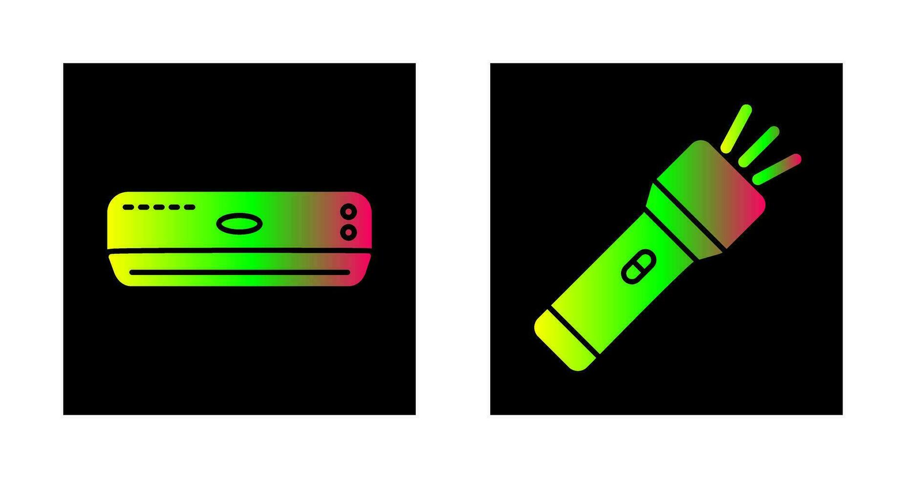 Luft Conditioner und Taschenlampe Symbol vektor