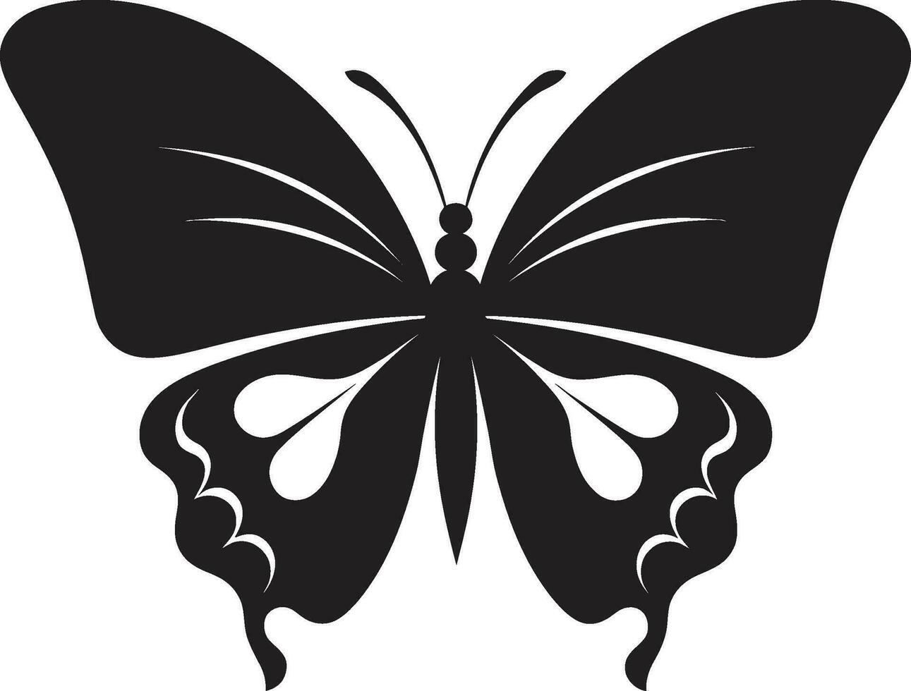 künstlerisch Freiheit elegant Schmetterling Symbol Eleganz im einfarbig schwarz Schmetterling Logo vektor