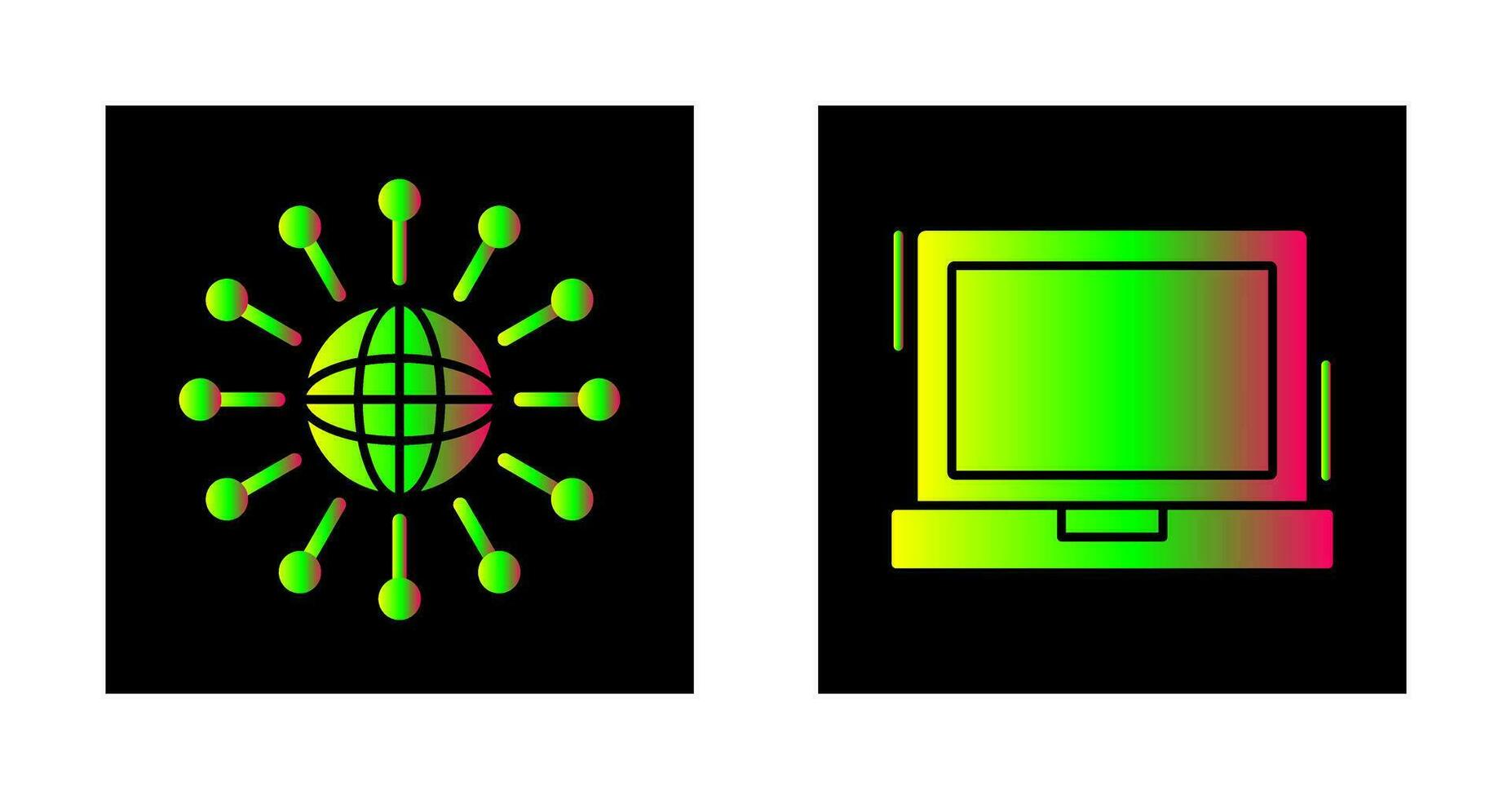 Vernetzung und Laptop Symbol vektor